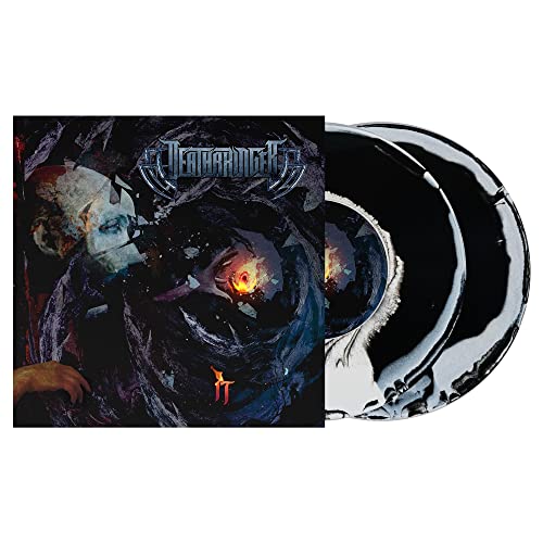 Vinyl record of "Deathbringer" with dark, abstract cover art.