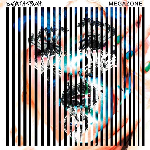 CD cover with vertical black stripes over abstract blue and orange imagery.