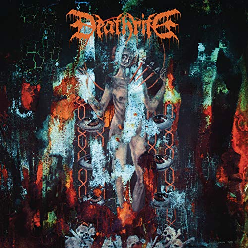 Dark album cover featuring a spectral figure surrounded by eyes and skulls.