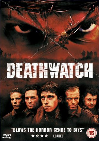Deathwatch" DVD cover with cracked glass effect and four soldiers’ faces.