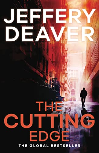 Book cover: “The Cutting Edge” by Jeffery Deaver, with a city scene.