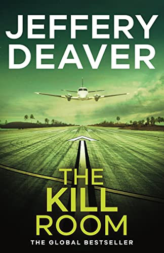 Book cover: airplane landing on a runway, green and white text.
