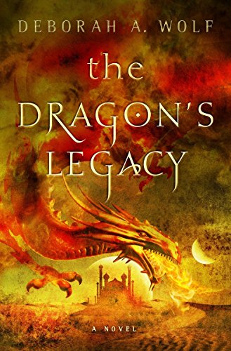 Book cover: red dragon flying over a castle, fiery background.