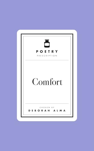 White card with "Poetry Prescription: Comfort" text and bottle illustration.