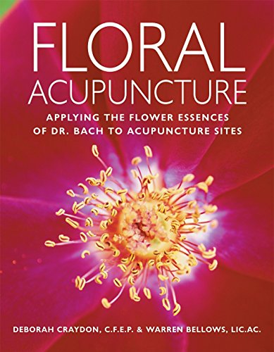 Book cover: "Floral Acupuncture" with a close-up of a flower’s center.