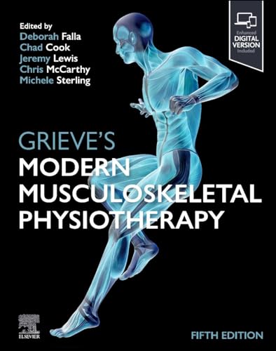 Book cover: "Grieve's Modern Musculoskeletal Physiotherapy," fifth edition, with anatomy illustration.
