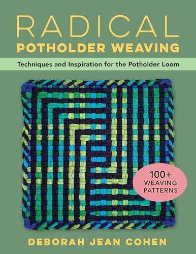 Book cover featuring a colorful, woven square potholder with design patterns.