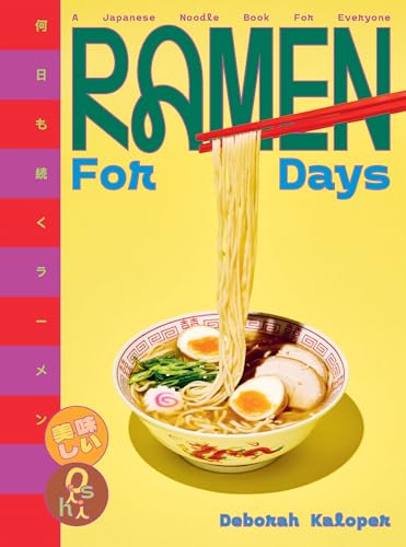 Yellow book cover featuring ramen in a bowl with chopsticks.