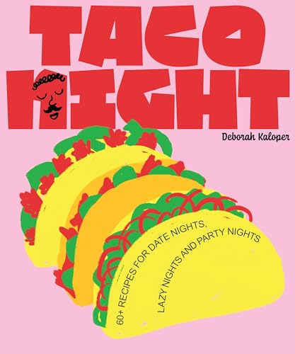 Book cover with red "TACO NIGHT" text and stacked taco illustrations.