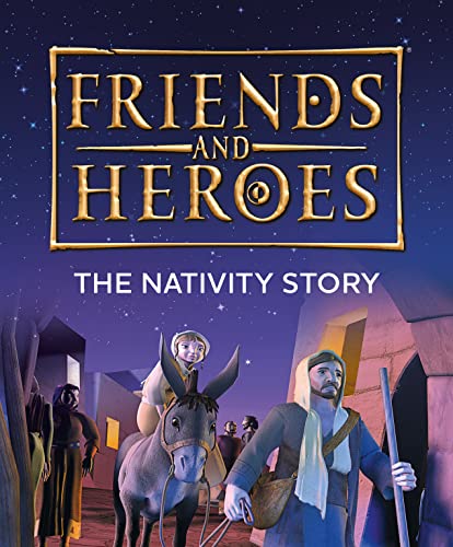 Animated cover of "The Nativity Story" featuring Mary and Joseph with a donkey.