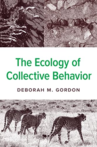 Book cover featuring ants, cheetahs, and the title "The Ecology of Collective Behavior.