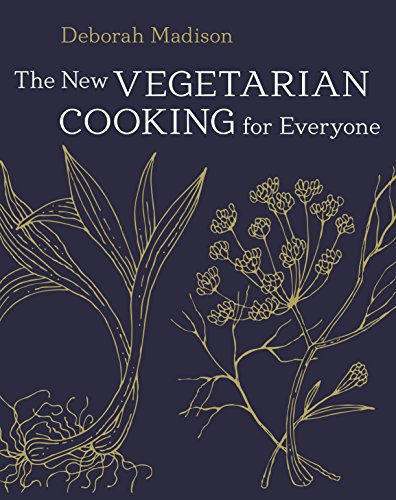 Cookbook cover with gold botanical illustrations on a dark blue background.