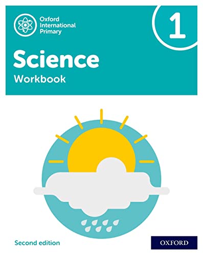 Primary science workbook cover with sun, clouds, and the number one.