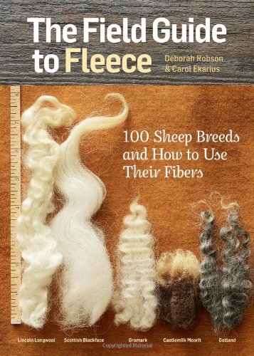Book cover titled The Field Guide to Fleece showing various sheep wool samples.