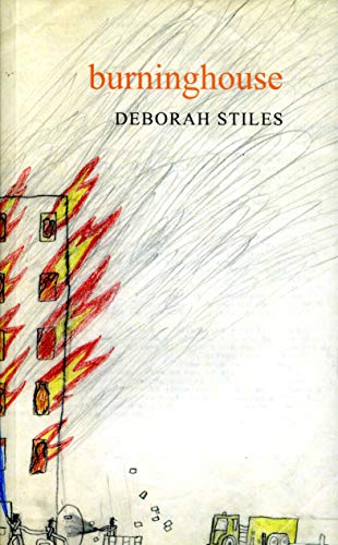 Book cover with a sketch of a burning building and text.