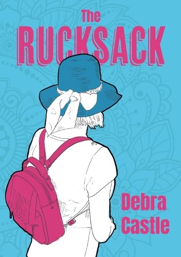 Book cover: woman with pink rucksack viewed from behind.