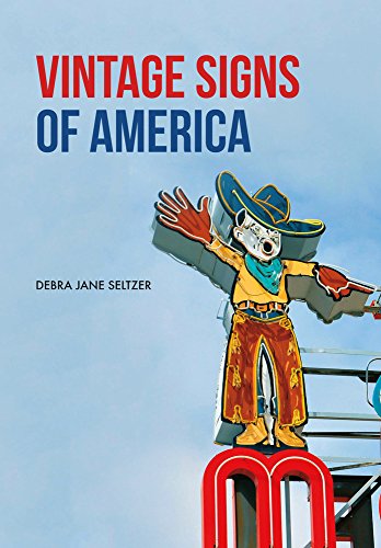 Book cover featuring a vintage cowboy figure roadside sign against a blue sky.