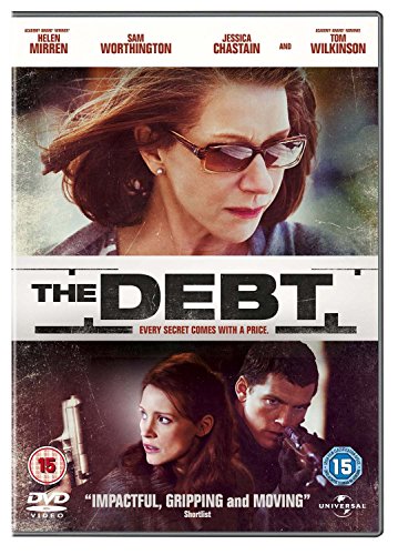 DVD cover for "The Debt" featuring Helen Mirren and Jessica Chastain.