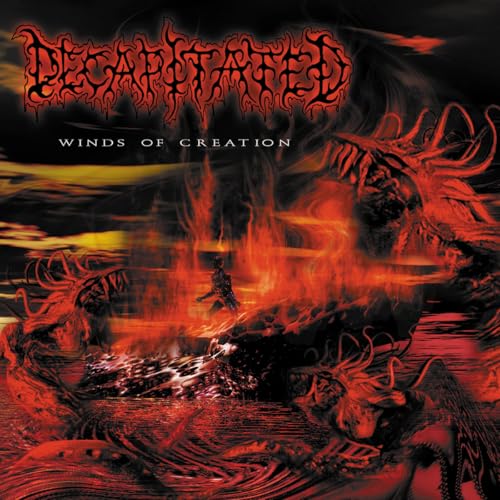 Album cover for Decapitated’s “Winds Of Creation” featuring a fiery dragon.
