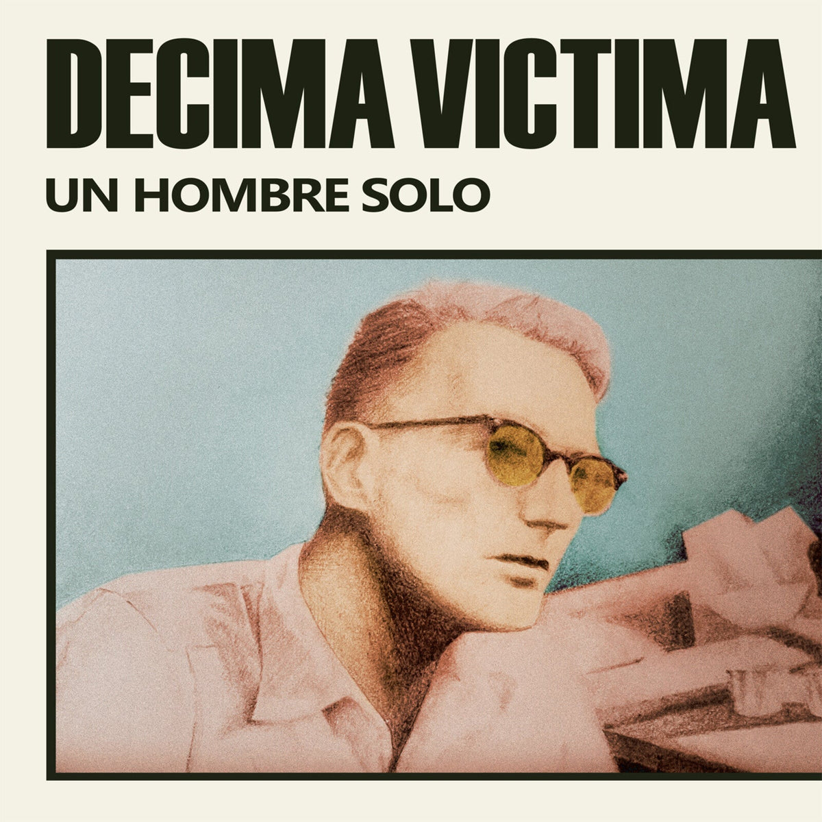 Album cover: portrait of a man in sunglasses, sketched style.