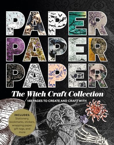 Book cover titled Paper Paper Paper featuring gothic imagery, skulls, and dark, mystical patterns.