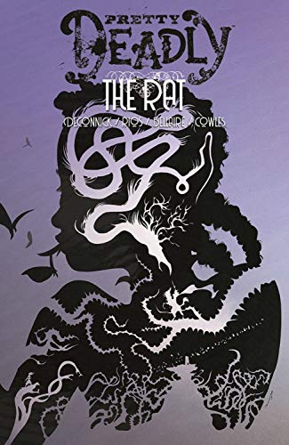 Purple comic book cover with a silhouetted face and swirling rat imagery.