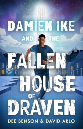 Book cover featuring a young man running through a cloudy, urban scene.
