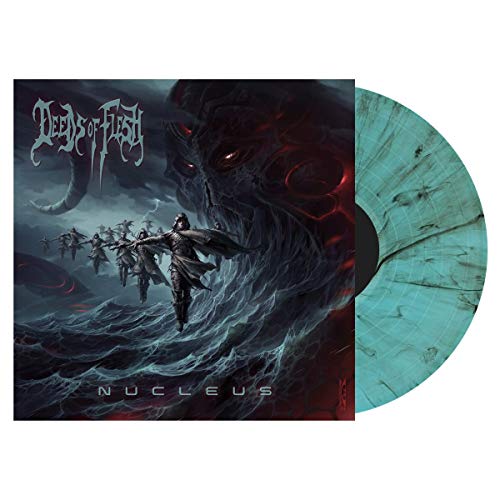 Deeds of Flesh Nucleus vinyl record with dark fantasy cover art and marbled disc.