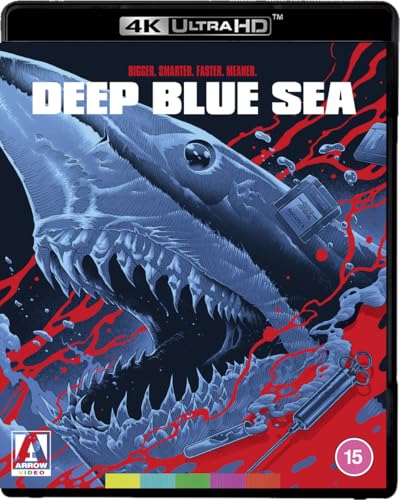 Deep Blue Sea 4K Ultra HD cover art featuring a shark and red blood.