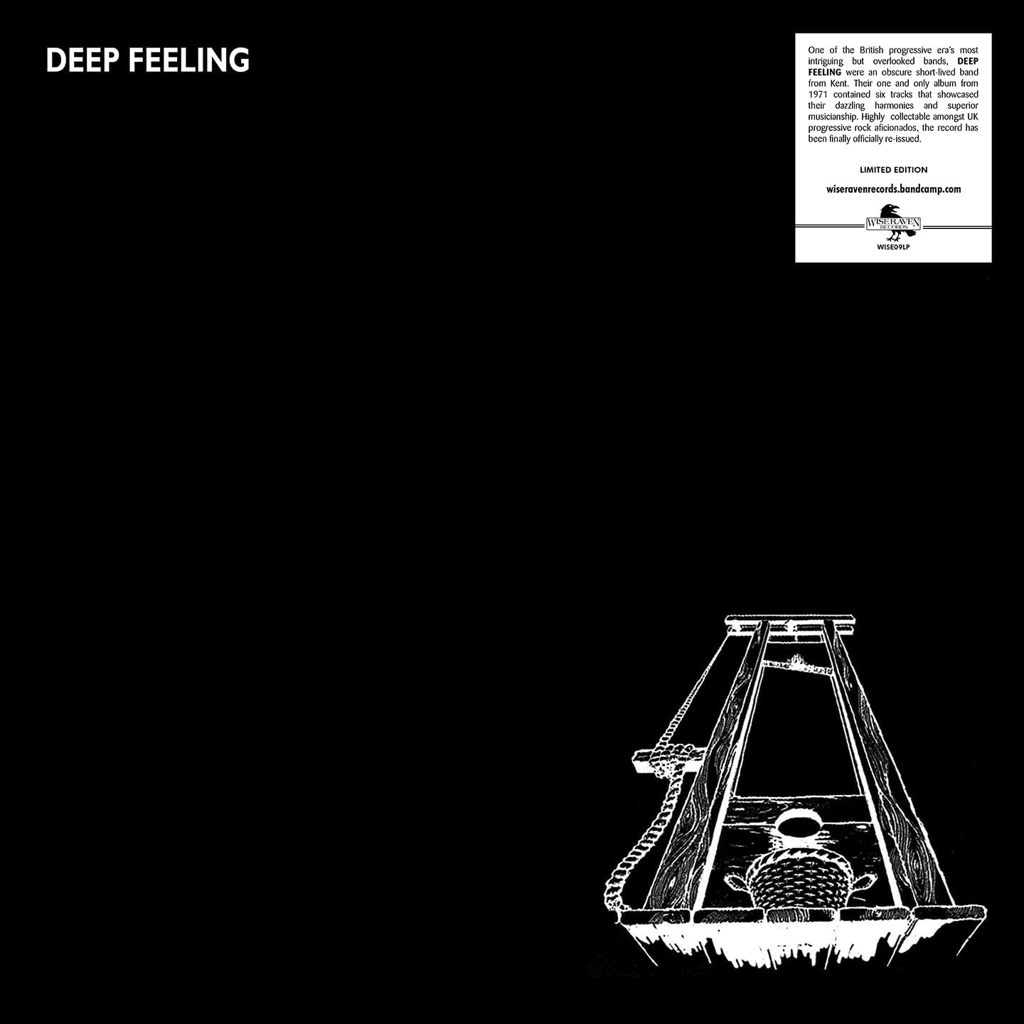 Black vinyl record cover with a white sketch of a gallows.