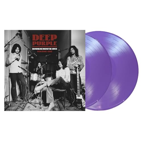 Deep Purple vinyl record: album cover with band photo and purple disc.
