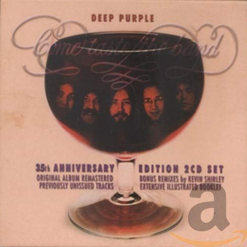 Deep Purple “Come Taste the Band” CD cover with band members in wine glass.