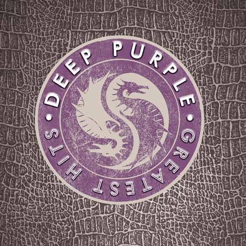 Deep Purple album cover with a dragon logo on textured background.