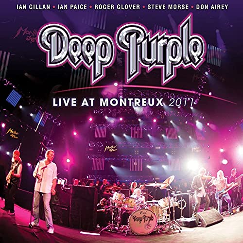 Deep Purple live concert album cover with band performing onstage.