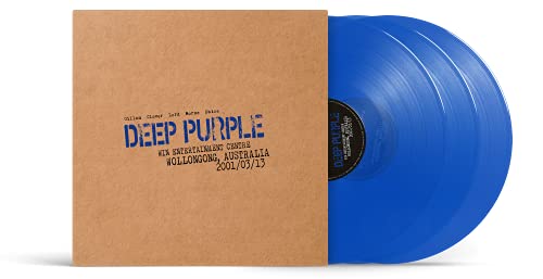 Deep Purple vinyl record: brown cover, blue disc with black label.