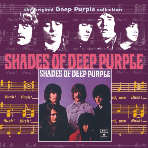 Album cover for Deep Purple’s “Shades of Deep Purple” with band photos.