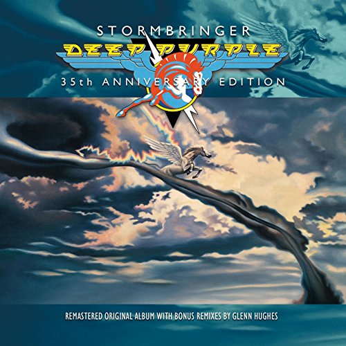 Deep Purple’s “Stormbringer” album cover with a winged horse and stormy sky.