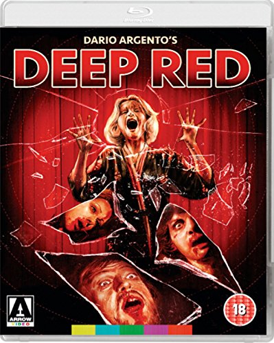 “Deep Red” Blu-ray cover featuring a screaming woman and broken glass imagery.
