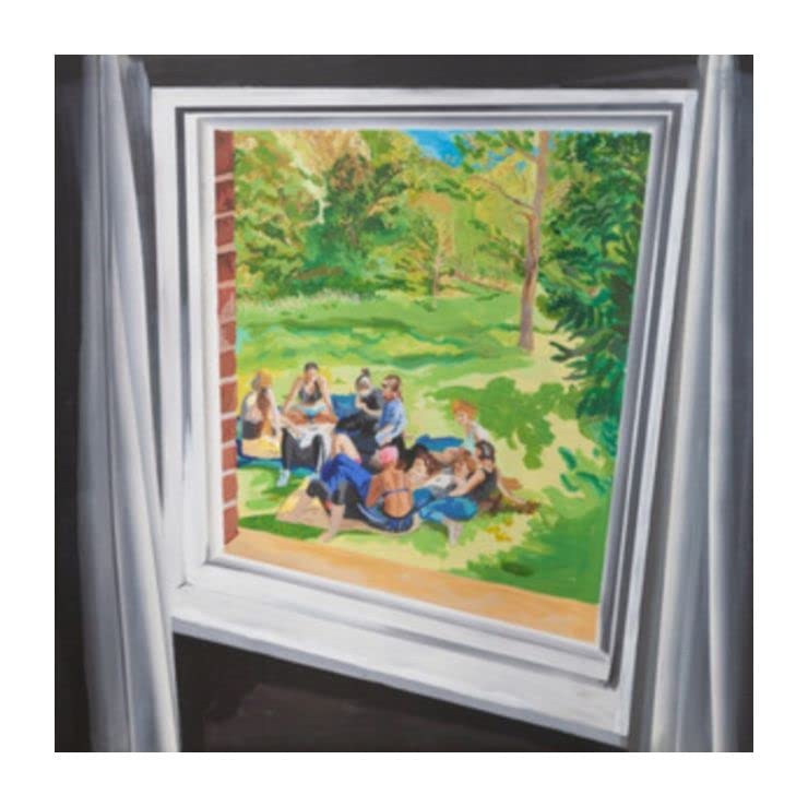 CD cover depicting a painted scene of people in a green landscape.