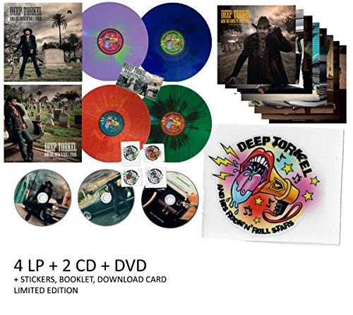“I Love Dead People” vinyl record set with colorful discs and cover art.