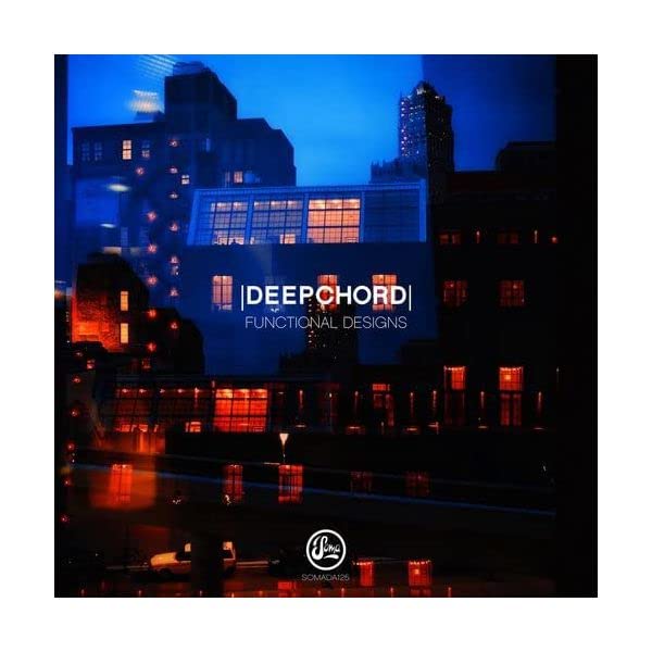 CD cover for Deepchord’s “Functional Designs” featuring a blurred city skyline.