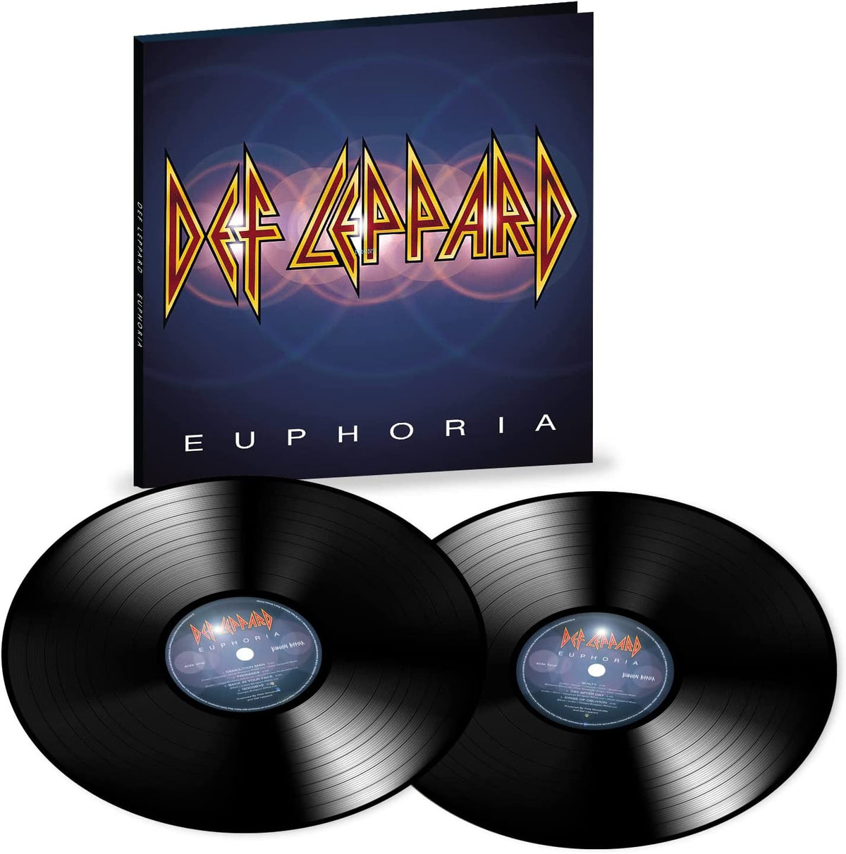 Def Leppard's "Euphoria" vinyl album cover featuring stylized band name and album title.