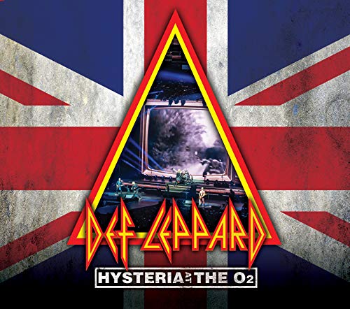 Def Leppard “Hysteria At The 02” CD cover with Union Jack background.