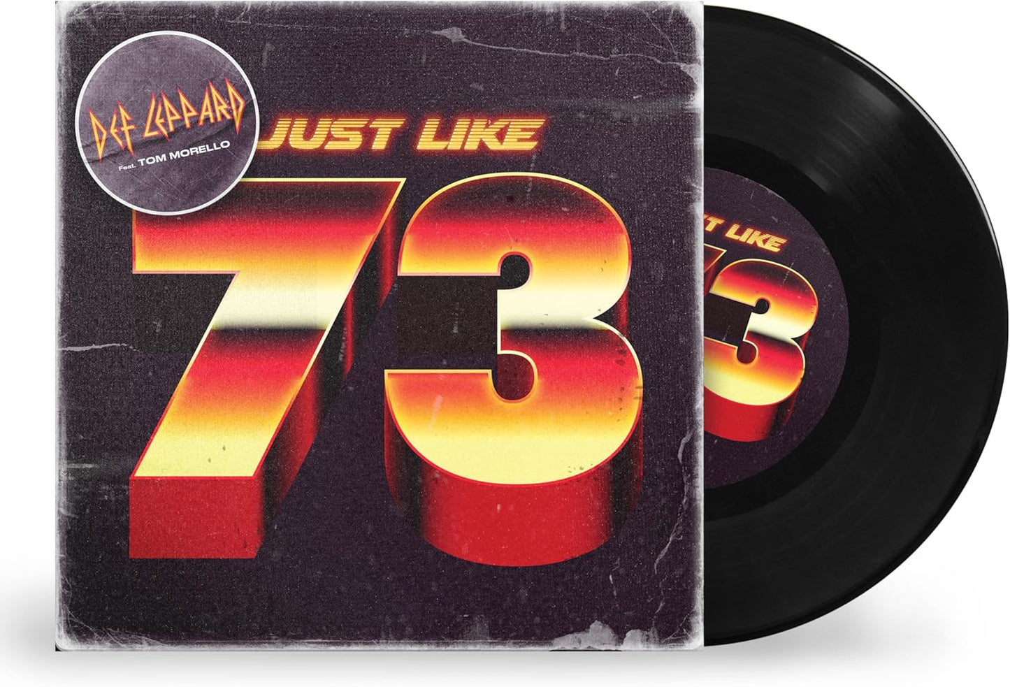 Def Leppard “Just Like 73” vinyl record with large red number 73.