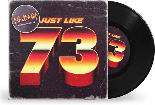 Def Leppard “Just Like 73” vinyl record with large red number 73.