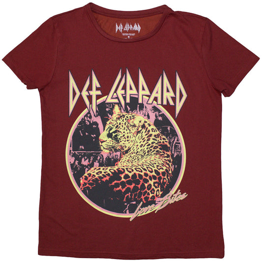 Black ladies' t-shirt with Def Leppard's "Love Bites" logo, size XX-Large.