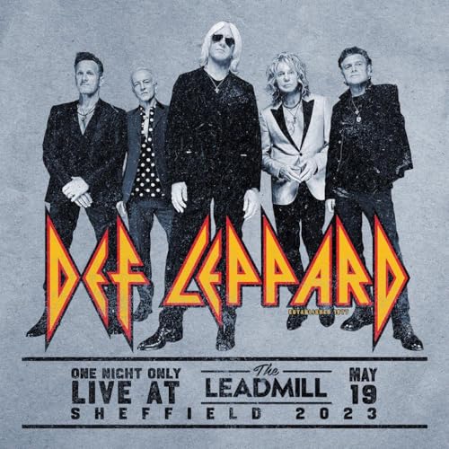 Def Leppard band portrait with album title “Live At The Leadmill” text.