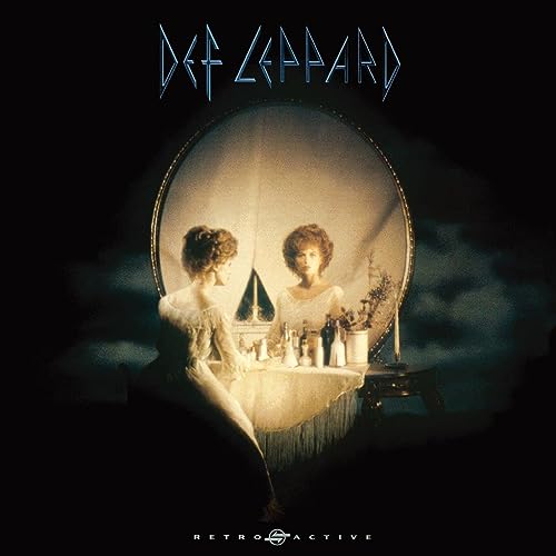 Def Leppard “Retro-Active” CD cover: woman in vintage portrait within a frame.