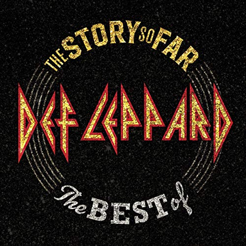 Def Leppard album cover: band logo in gold and red on black.