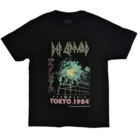 Black Def Leppard t-shirt with Tokyo tour design, size X-Large.